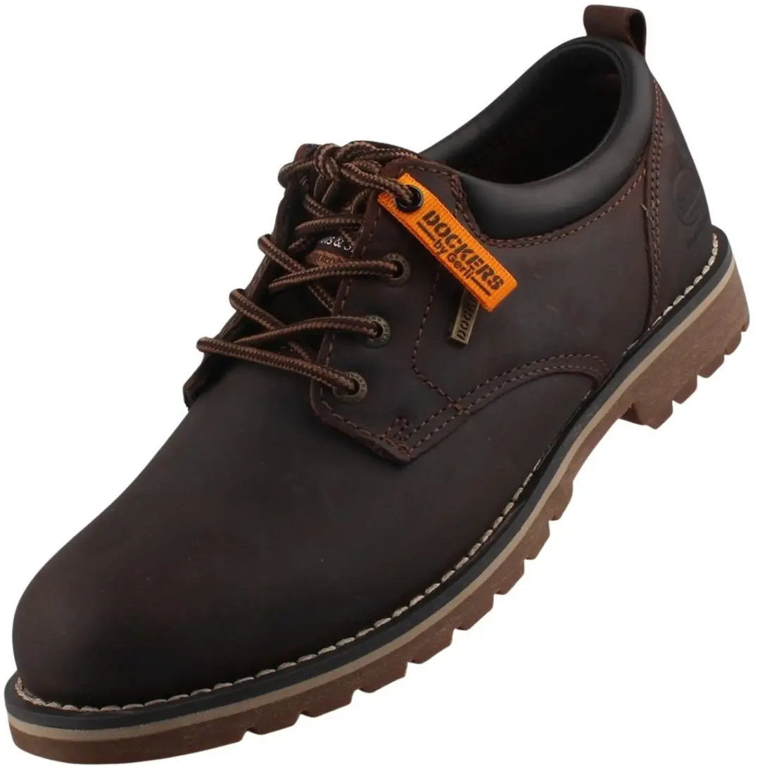 Dockers by Gerli heren lage leren schoenen bruin