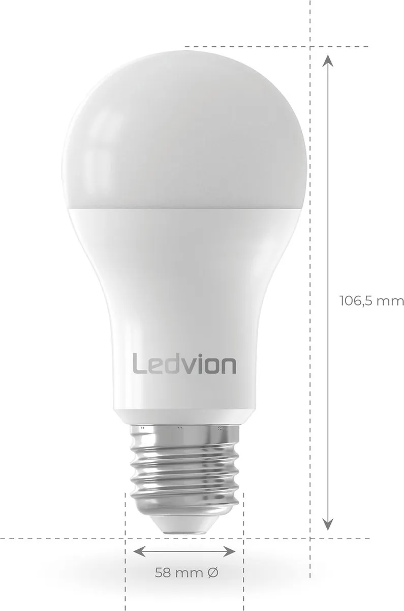 LEDVION E27 LED Lamp Dimbaar 8.8W 2700K - Mat