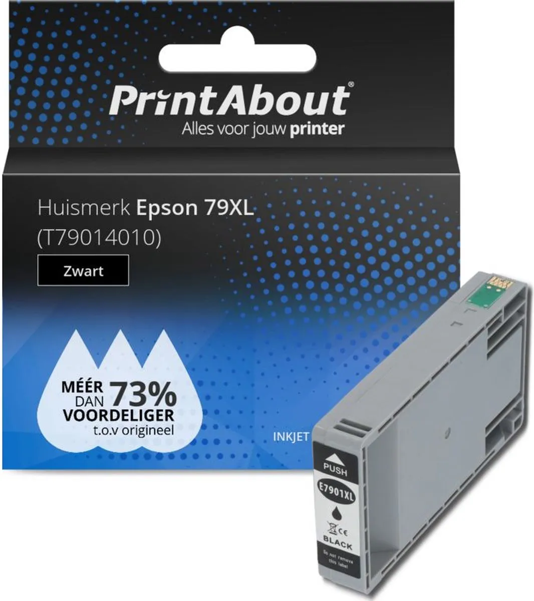 PrintAbout Inktcartridge T79014010 Zwart - 3000 pagina's