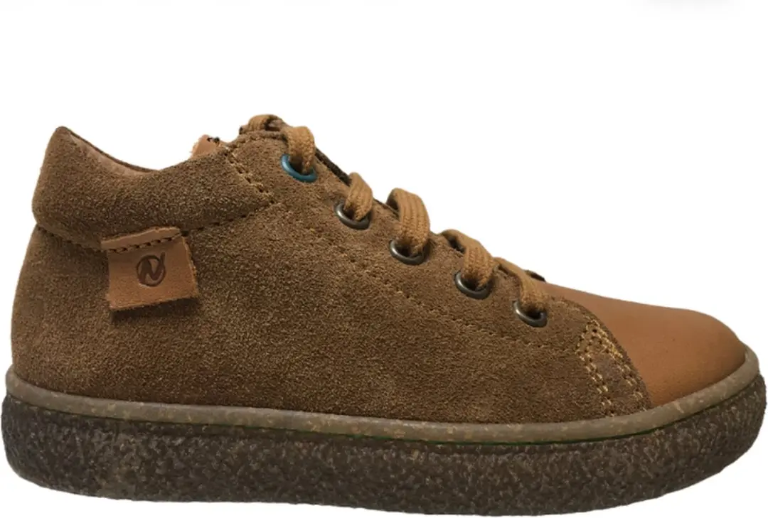 naturino mt 31 veter/rits hoge lederen sneakers Albus cognac