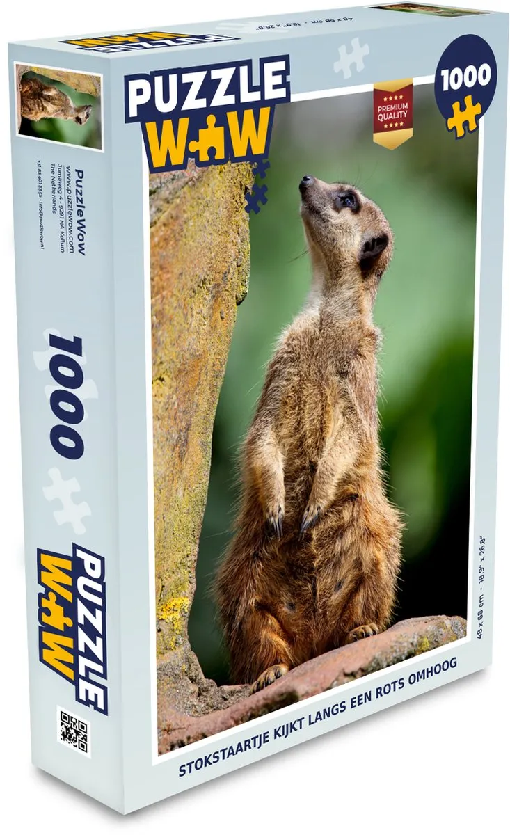 PuzzleWow Stokstaartje Legpuzzel 1000 Stuks - Multicolor