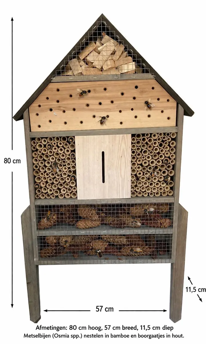 GARDEN SPIRIT Insectenhotel groot vrijstaand 11,5 x 57 x 80 cm Bijenhotel