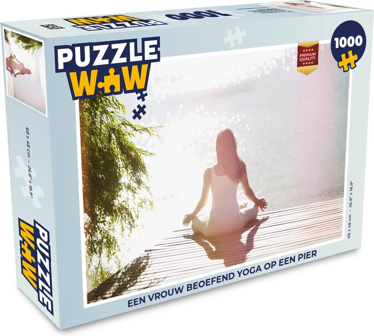 PuzzleWow Yoga op een Pier Legpuzzel 1000 Stuks - Multicolor