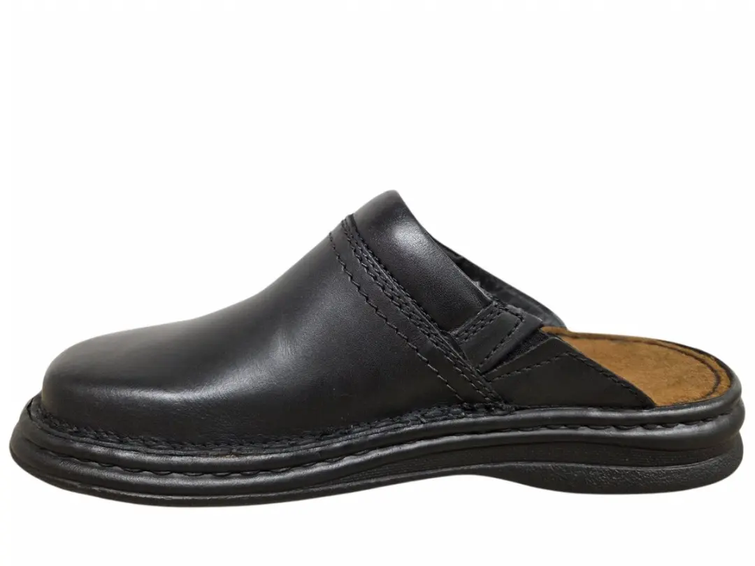 Josef Seibel Max Black Pantoffel Open Muilen - Zwart - Maat 50