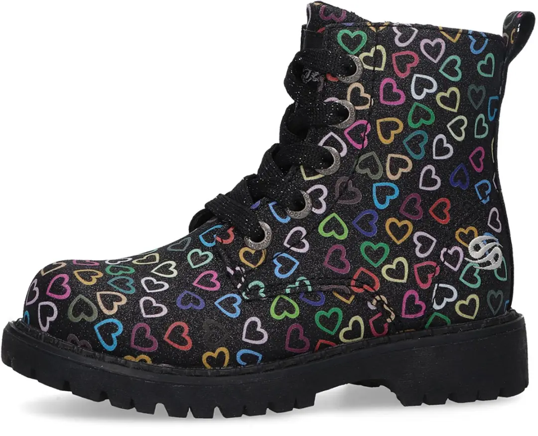 Dockers by Gerli meisjes enkellaarsjes met hartjes 49PS750-680110 gevoerde laarz