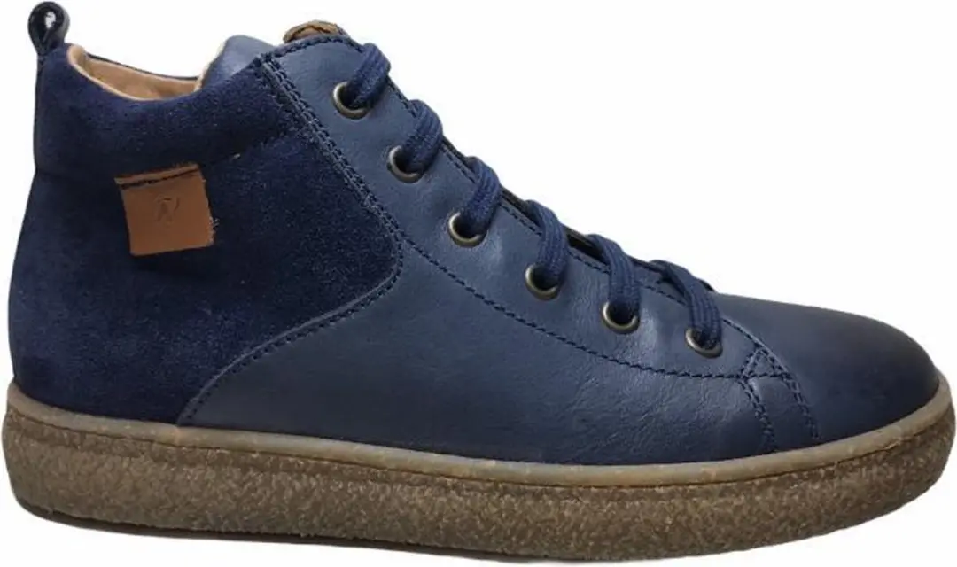 Naturino rits veter leder/suede effen hoge sneakers Alder navy mt 33