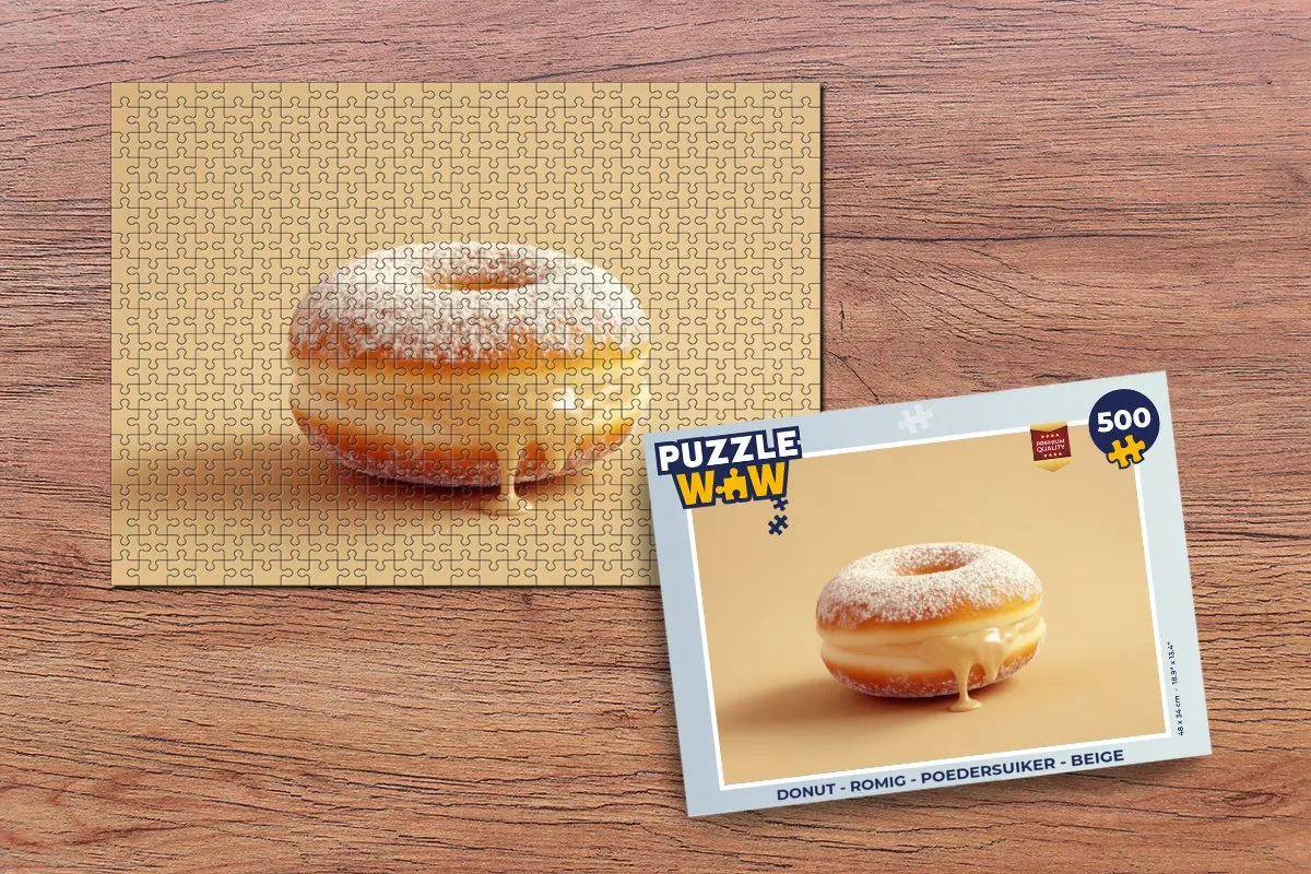 PuzzleWow Donut Legpuzzel 500 Stuks - Beige
