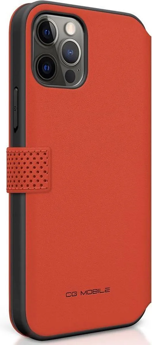 Ferrari Perforated Book Case - iPhone 12 Mini - 3 Stuks - Rood