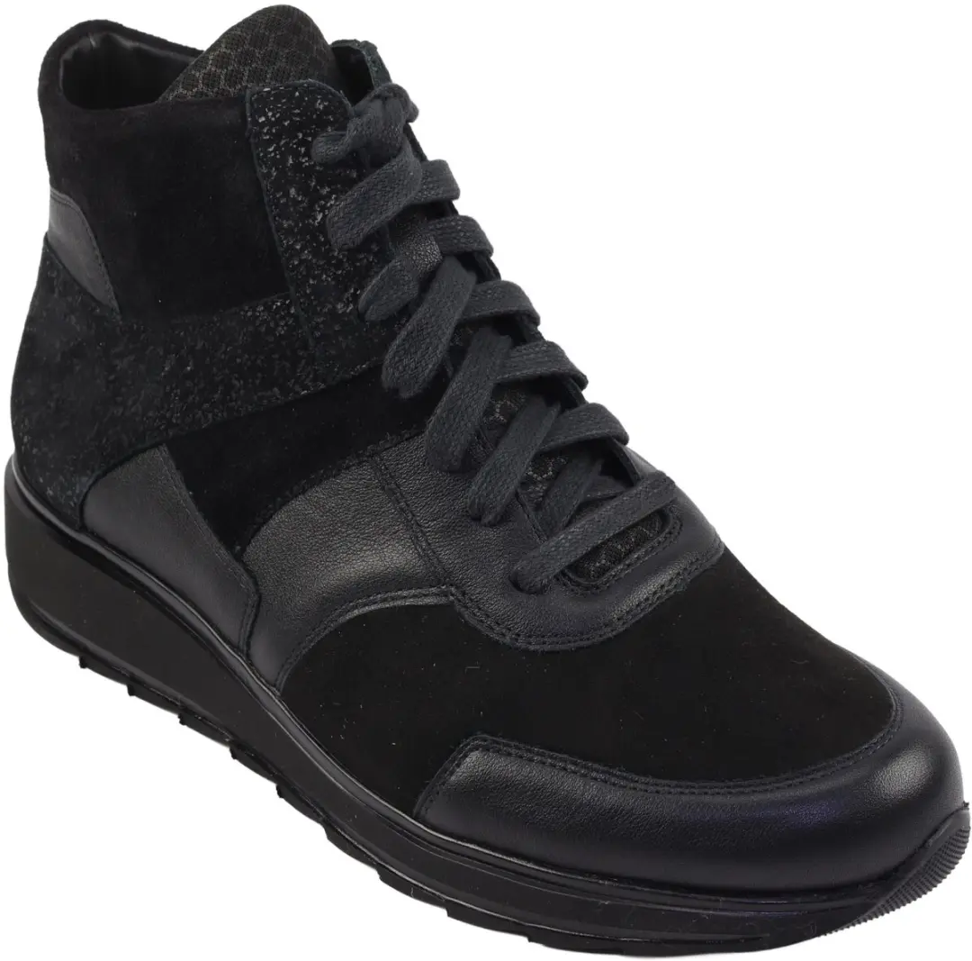 Durea 9745 Dames Veterboots - Zwart