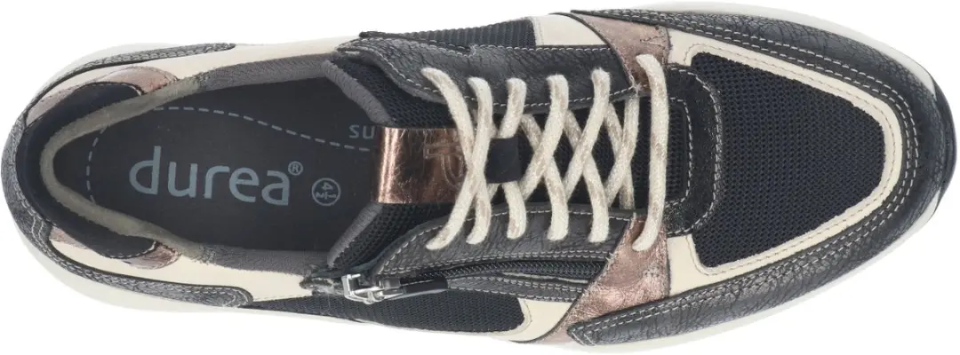 Durea 6295 Sneaker - Zwart/Beige