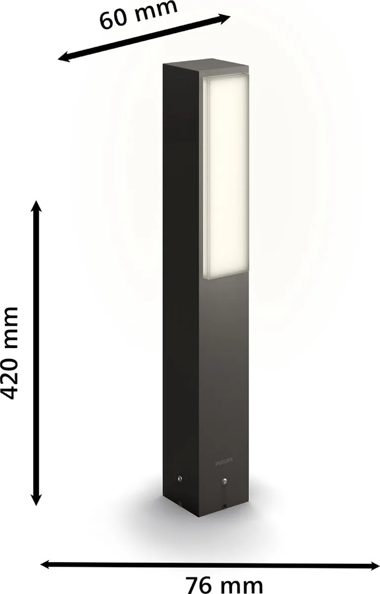 Philips Stratosphere sokkellamp - Ultra Efficient - antraciet - 3,8W