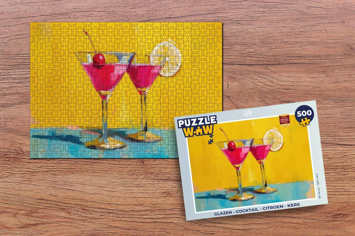 PuzzleWow Cocktail Glazen Legpuzzel 500 Stuks