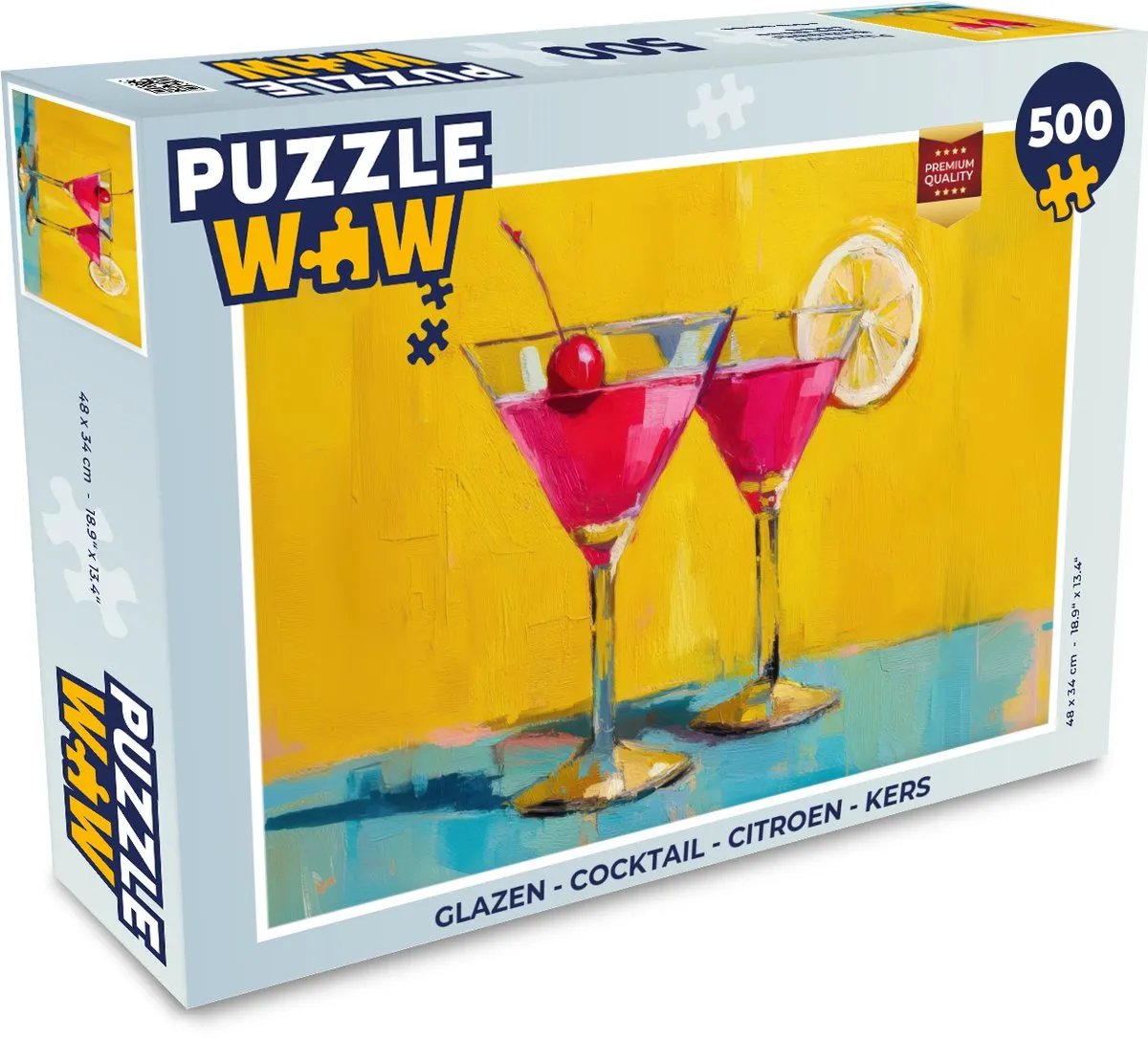 PuzzleWow Cocktail Glazen Legpuzzel 500 Stuks