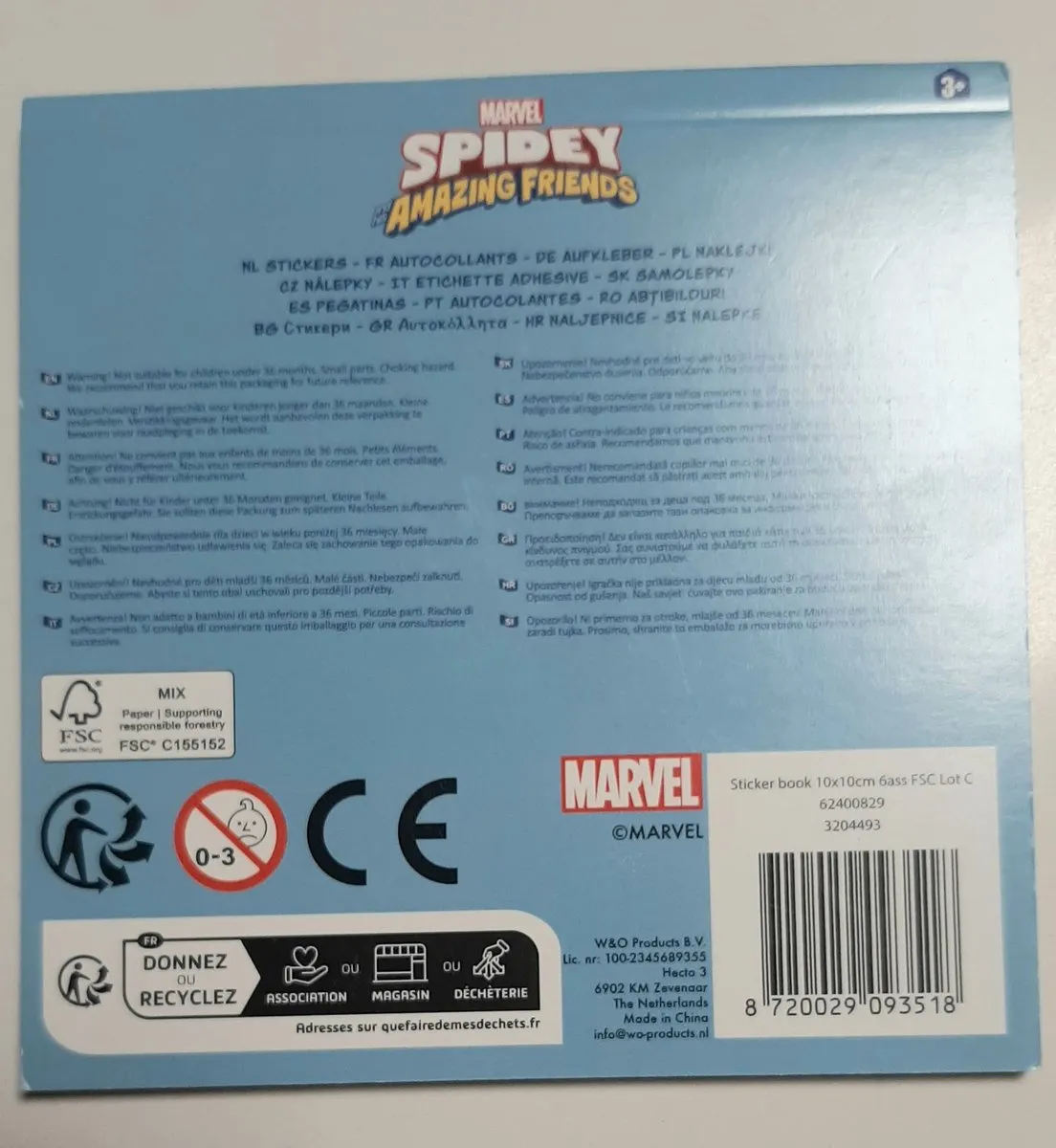 Marvel Mini Stickerboek Spidey and Amazing Friends - 12 Vellen - 10x10cm