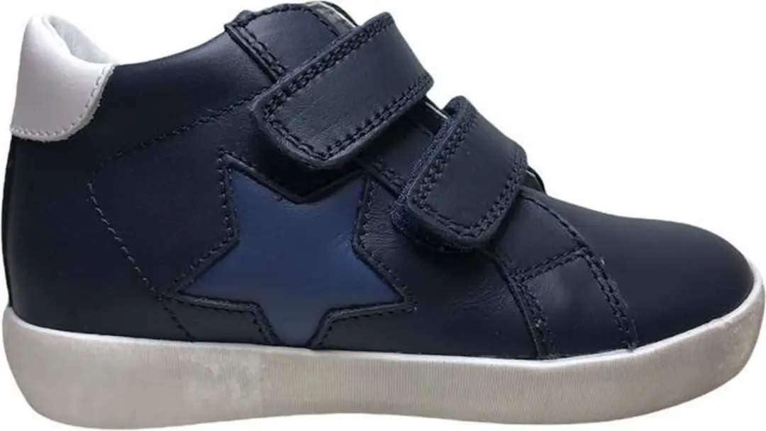 Naturino velcro's blauwe ster hoge lederen sneakers Dorrie navy mt 35