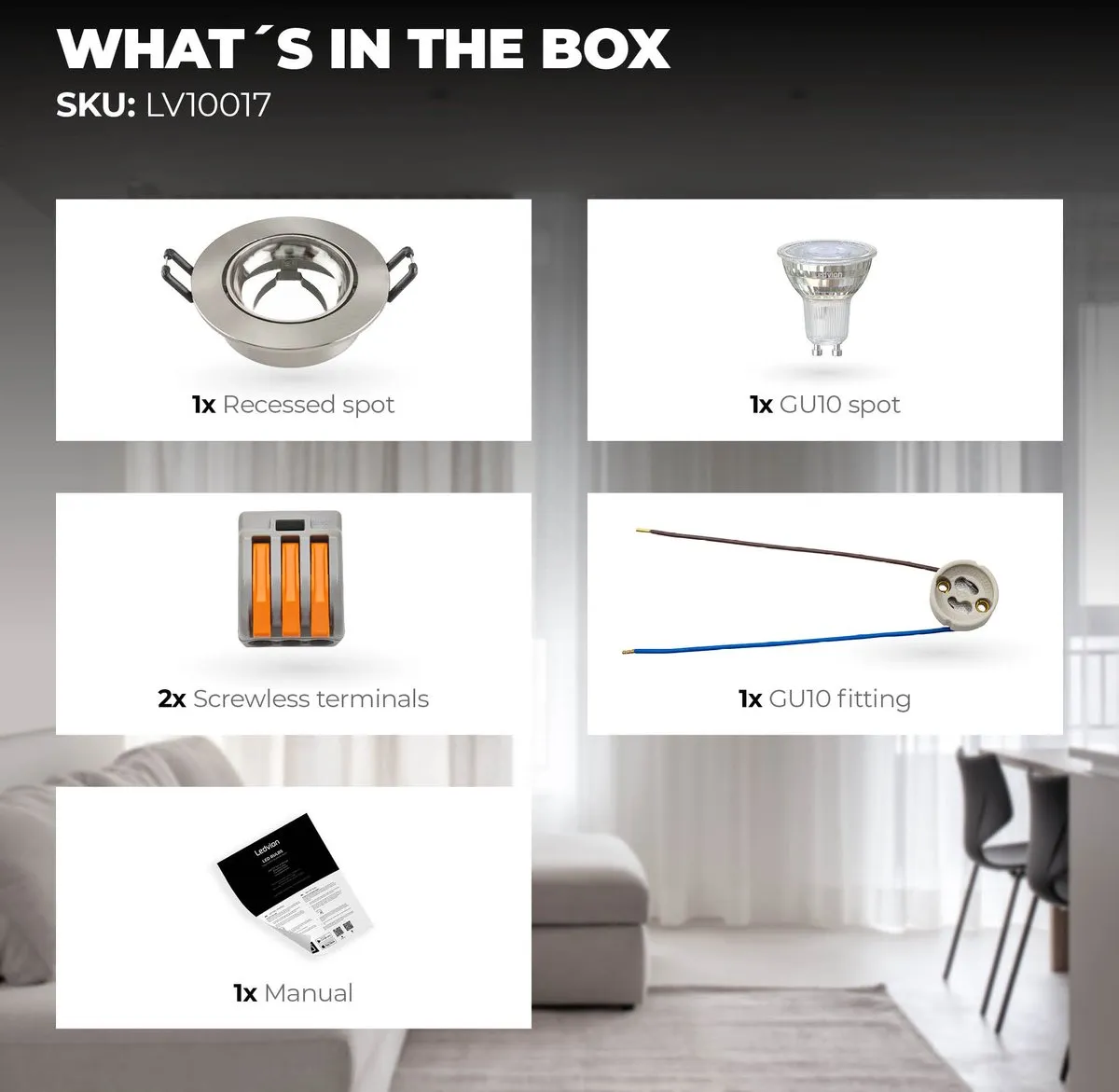 Ledvion LED Inbouwspot Rio RVS - 3W 4000K Ø85mm