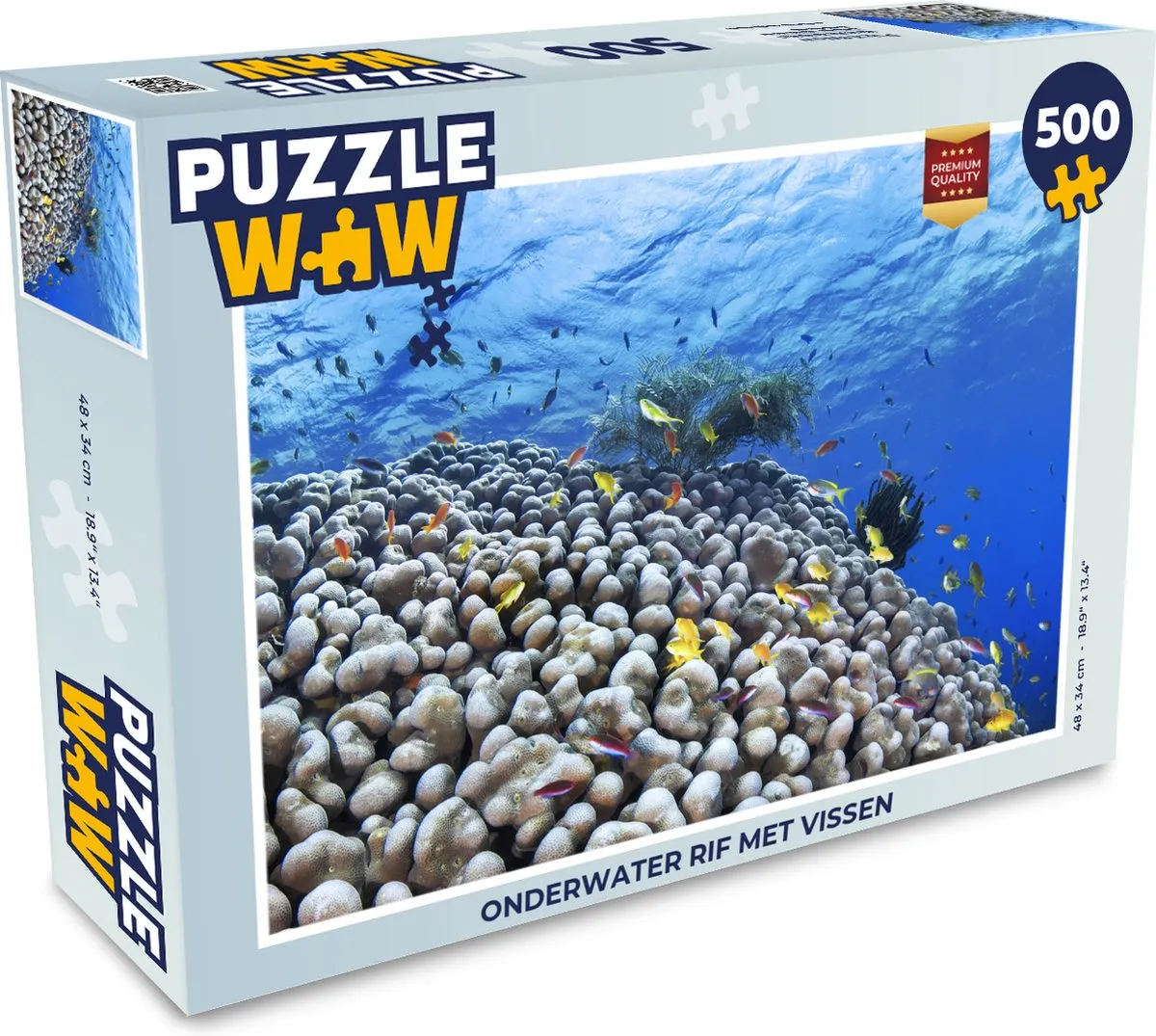 PuzzleWow Onderwater Rif Met Vissen Legpuzzel 500 Stuks - Multicolor