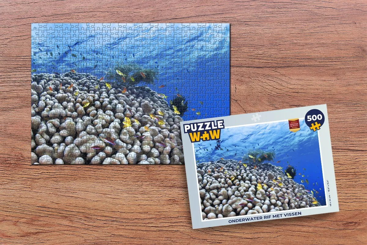 PuzzleWow Onderwater Rif Met Vissen Legpuzzel 500 Stuks - Multicolor