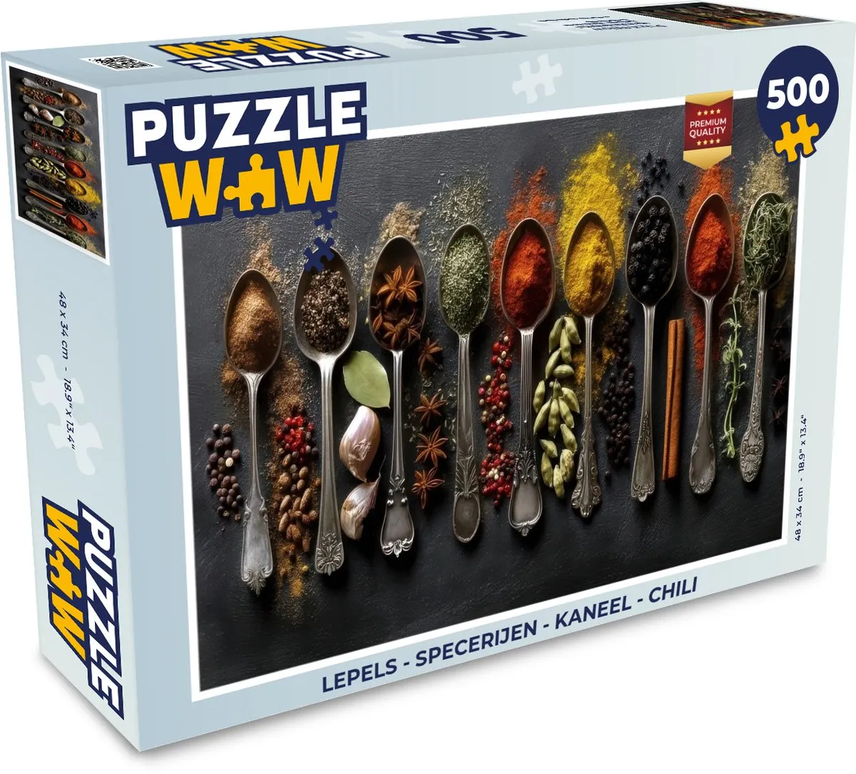 PuzzleWow Lepels Specerijen Puzzel 500 Stuks - Kaneel/Chili