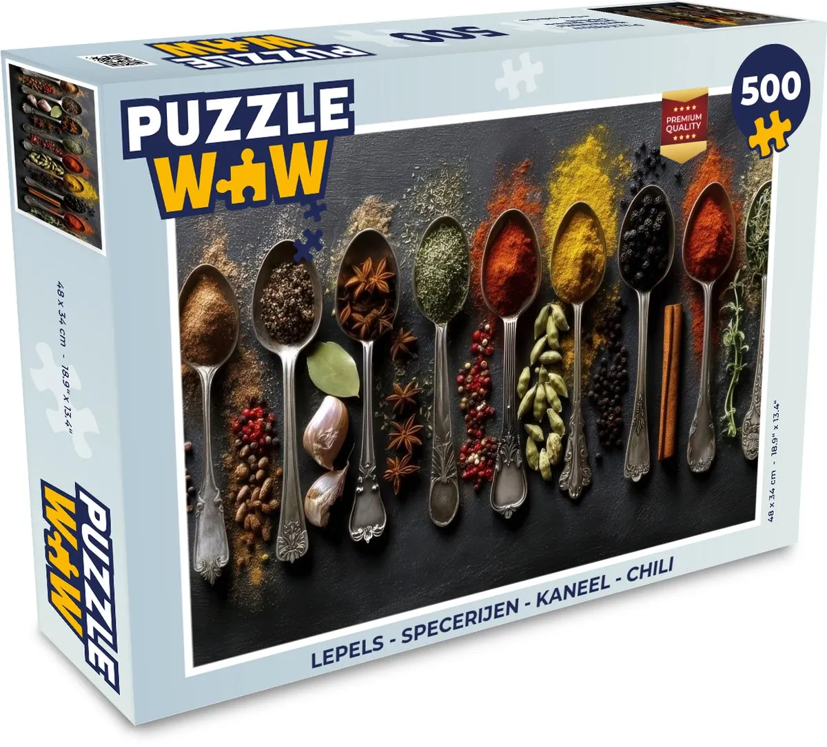 PuzzleWow Lepels Specerijen Puzzel 500 Stuks - Kaneel/Chili