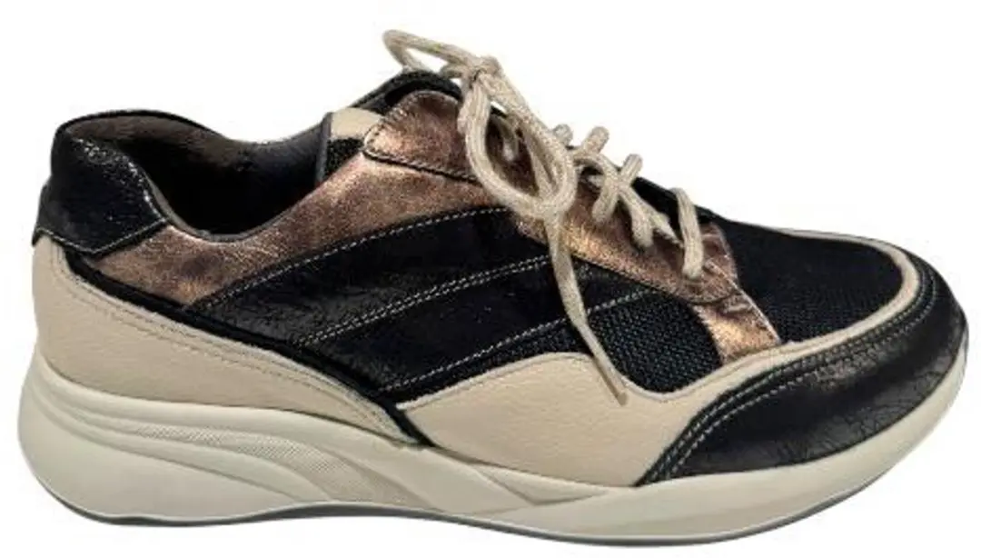 Durea 6308 Sneaker - Zwart/Beige - Maat 41