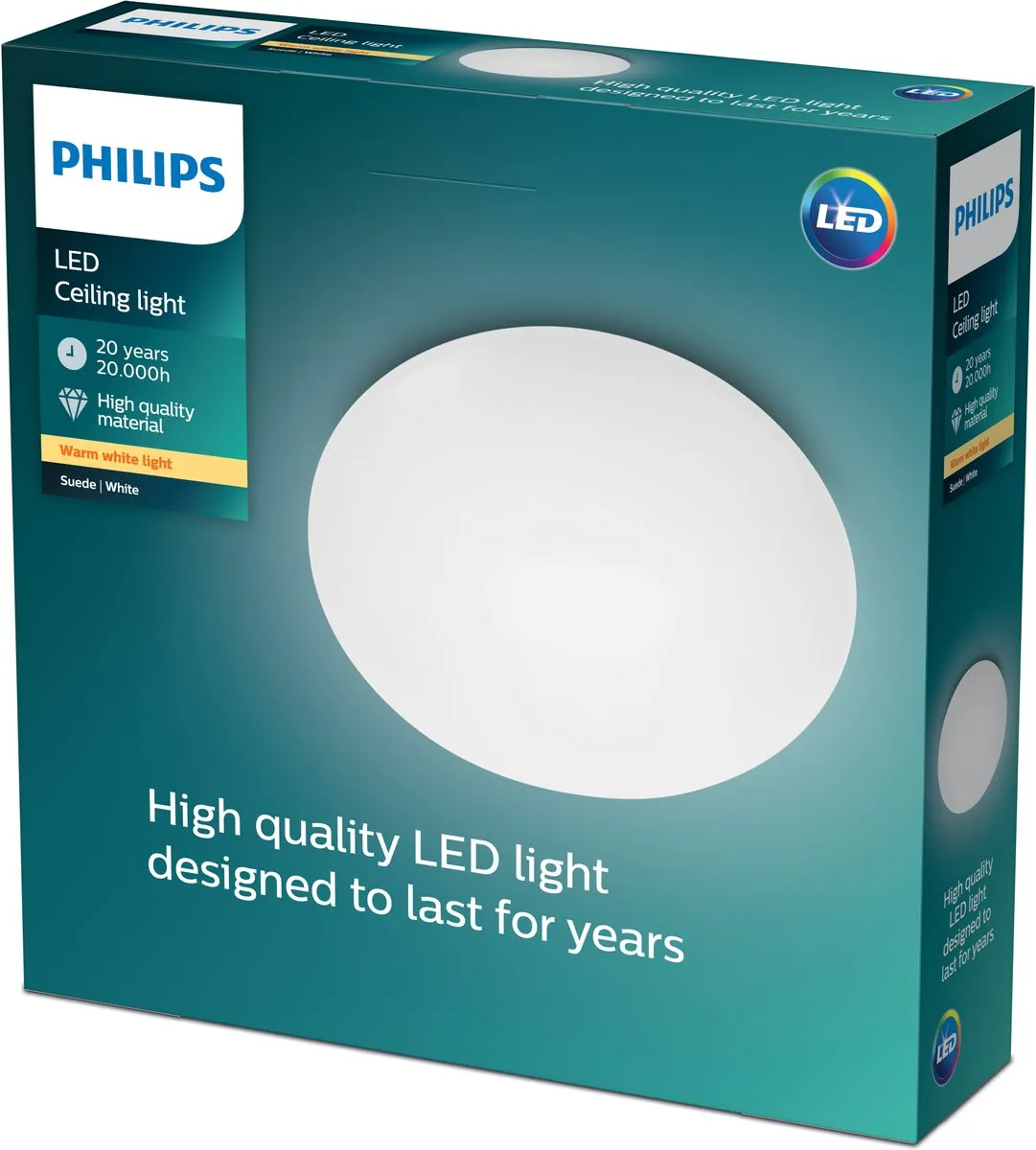 Philips Suede Plafondlamp 28cm - 4x Warmwit
