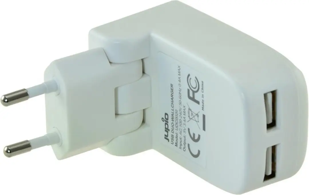 Jupio Dual USB Wallcharger Foldable 17W