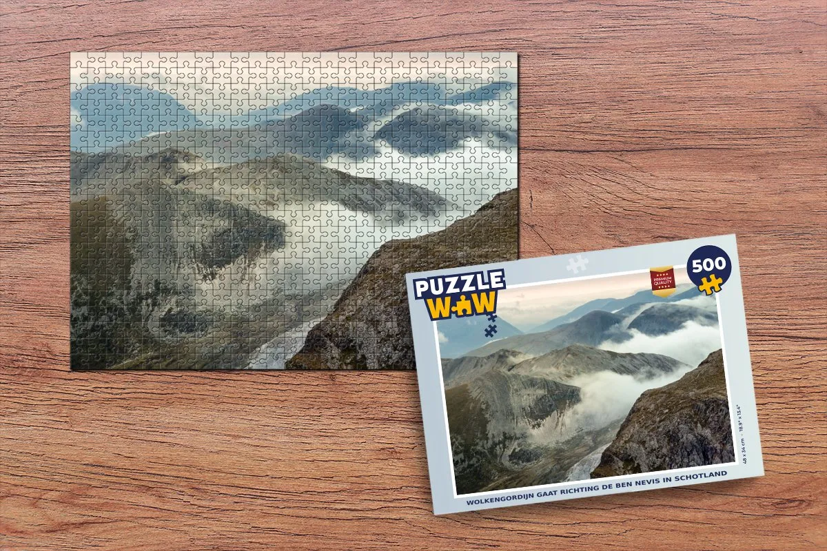 PuzzleWow Wolkengordijn Ben Nevis Legpuzzel 500 Stuks - Multicolor
