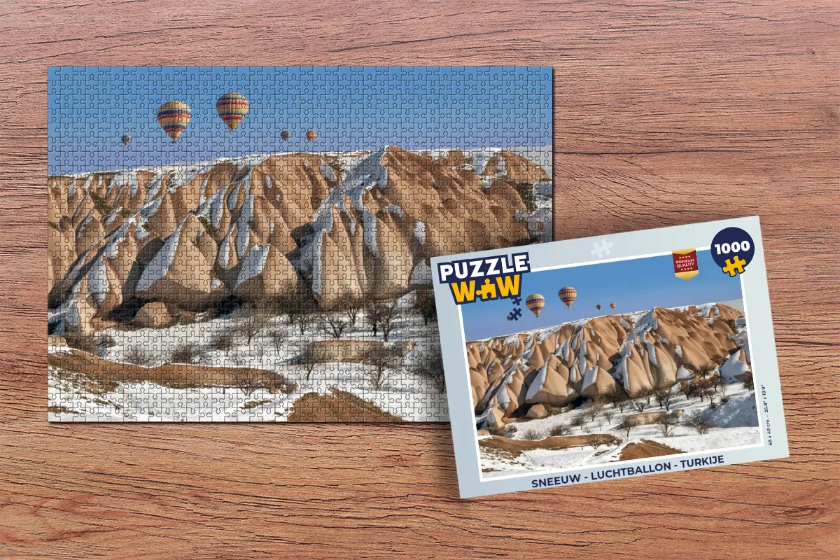 PuzzleWow Sneeuw Luchtballon Turkije Legpuzzel 1000 Stuks - Multicolor