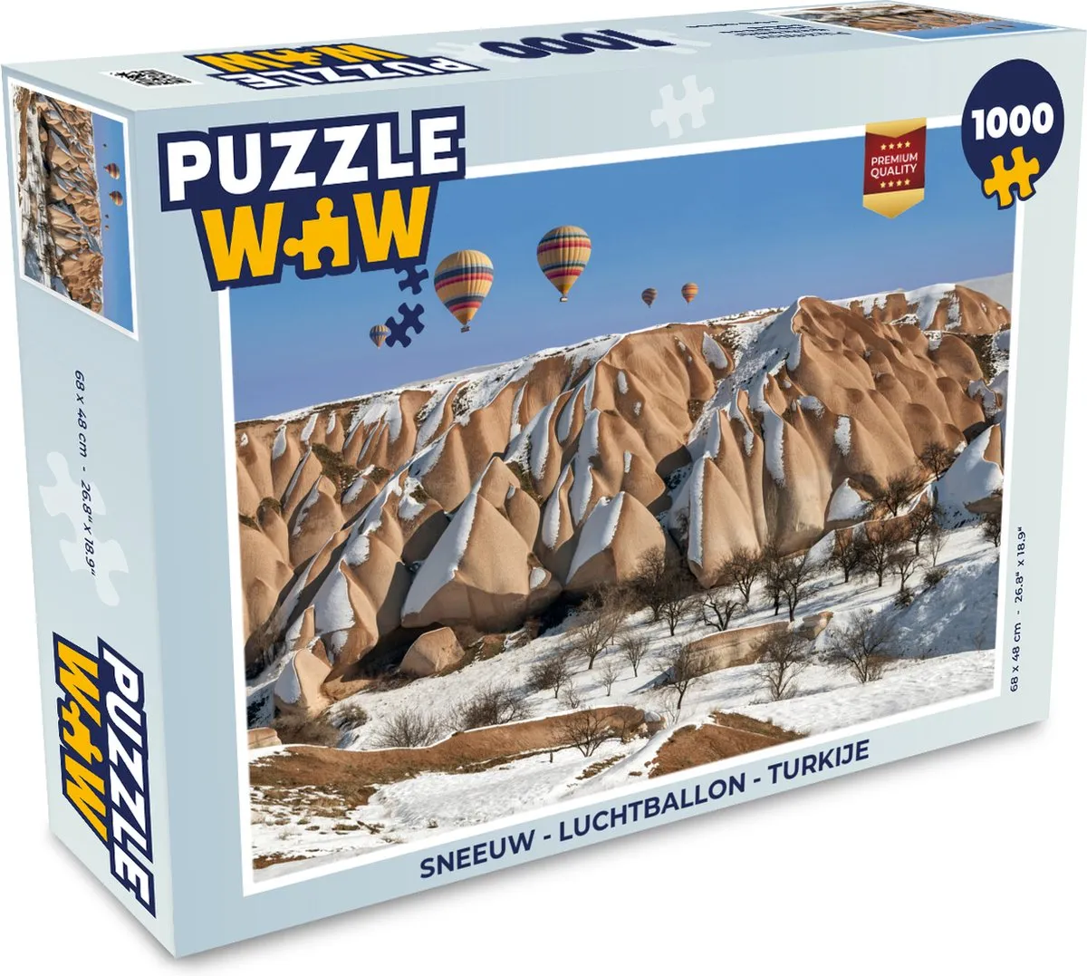 PuzzleWow Sneeuw Luchtballon Turkije Legpuzzel 1000 Stuks - Multicolor