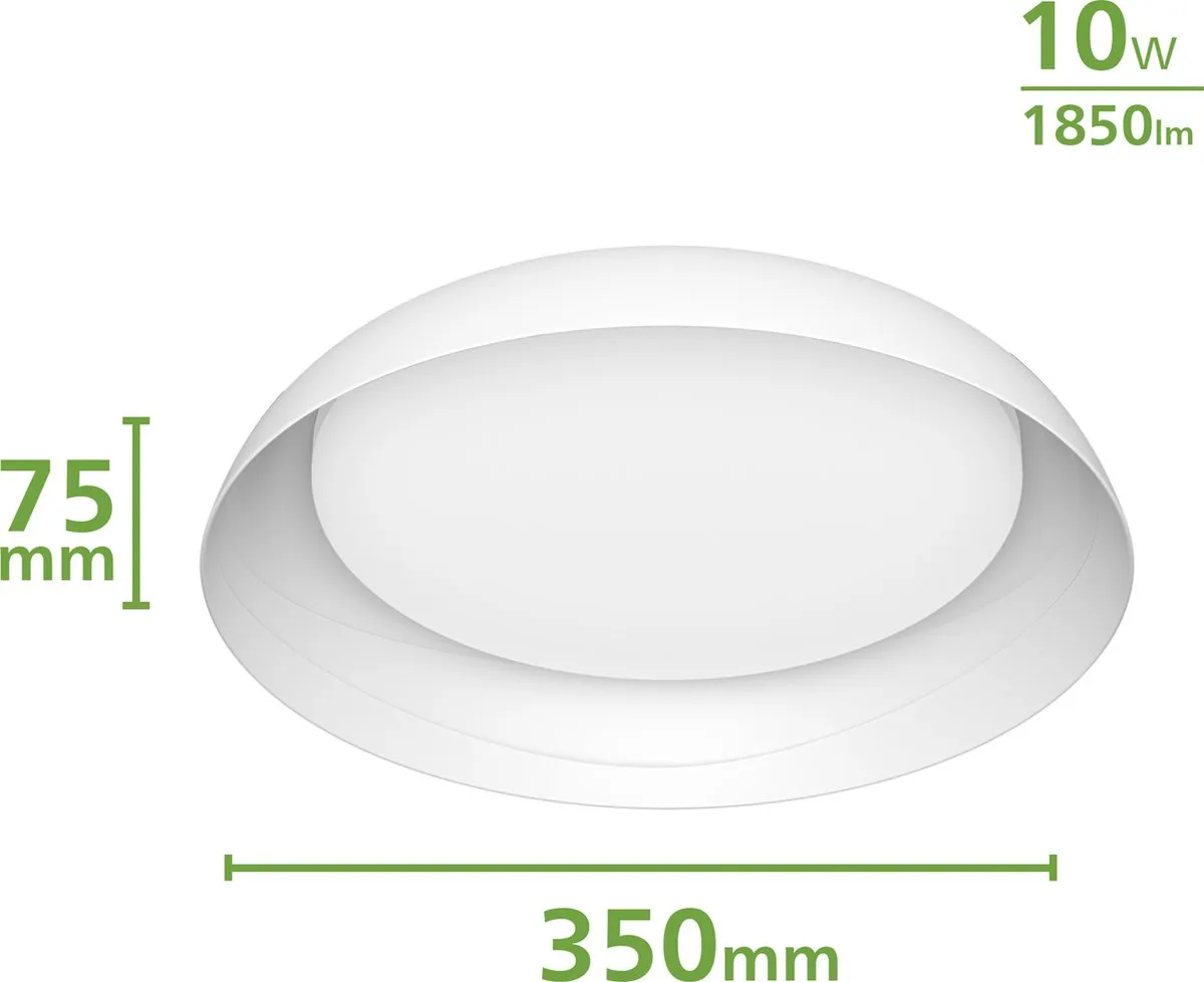Philips Fleta Plafondlamp 10W Warmwit - Ø35cm