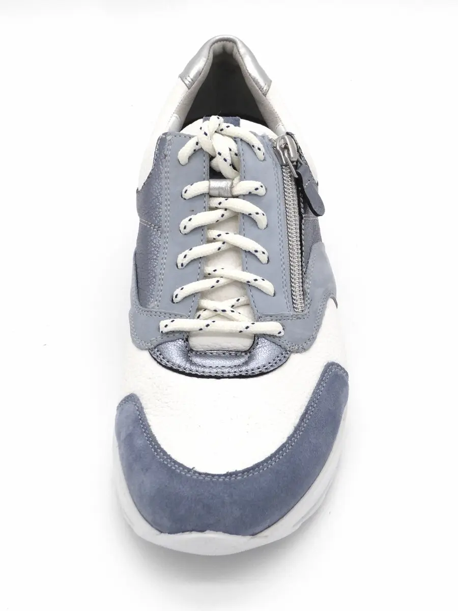 Durea Dames Sneaker 6279-685-1490 - Wit/Jeansblauw - Maat 42