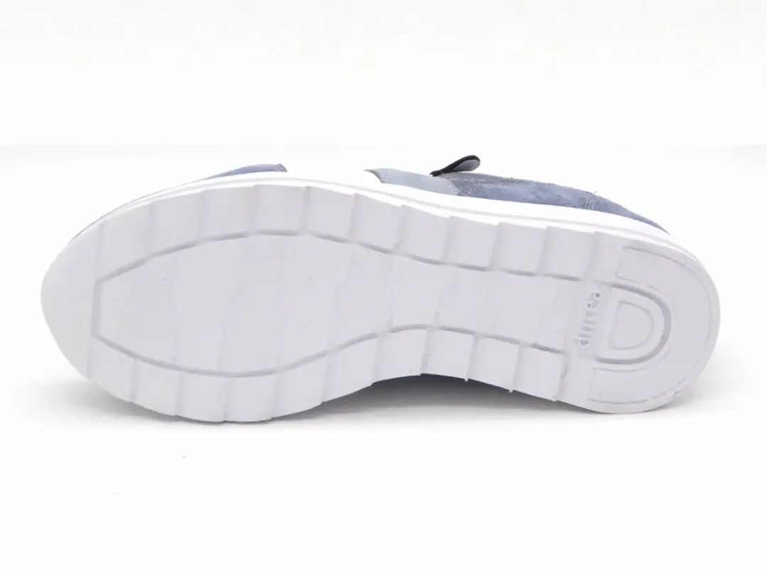 Durea Dames Sneaker 6279-685-1490 - Wit/Jeansblauw - Maat 42