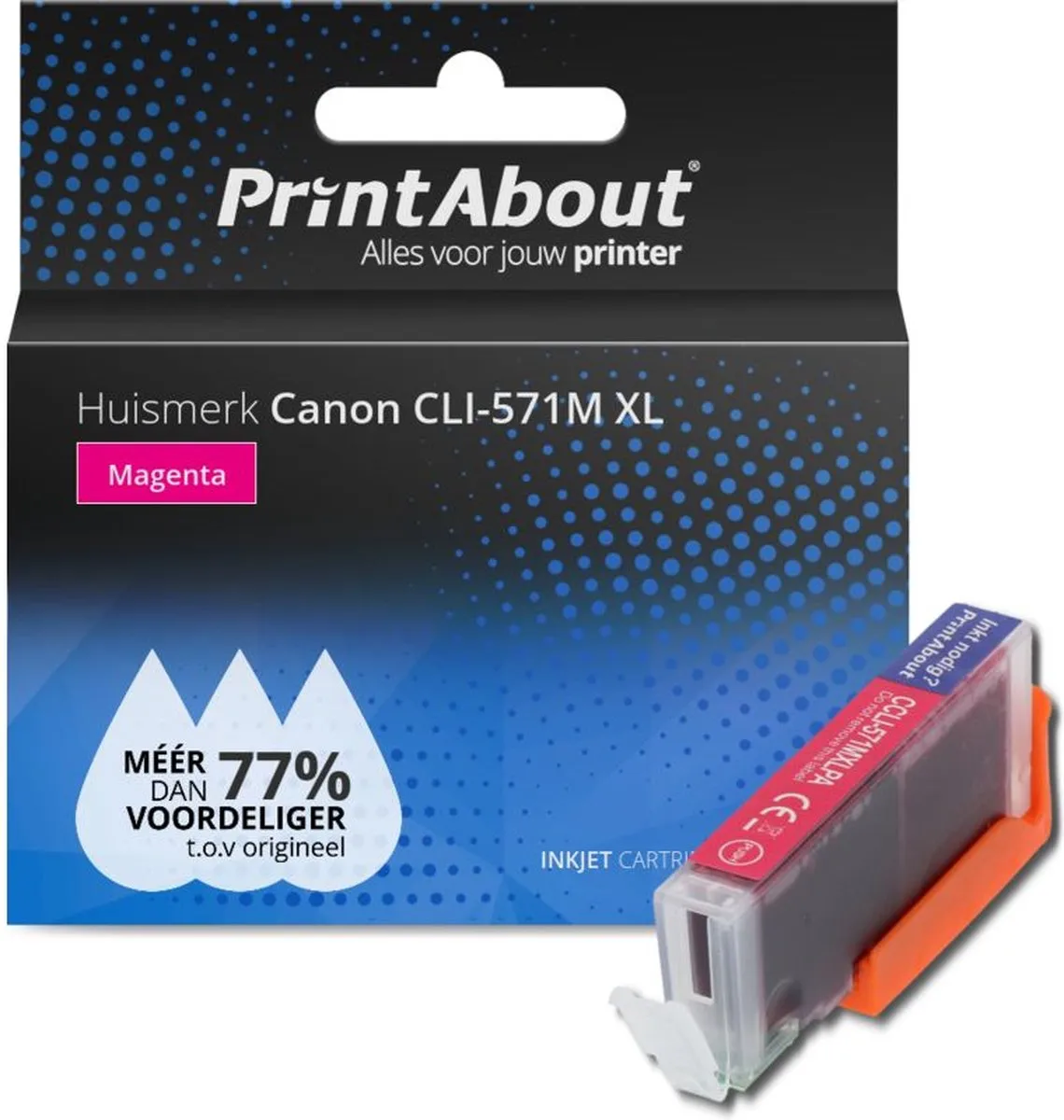 PrintAbout CLI-571M XL Inktcartridge Magenta - 15ml - Canon