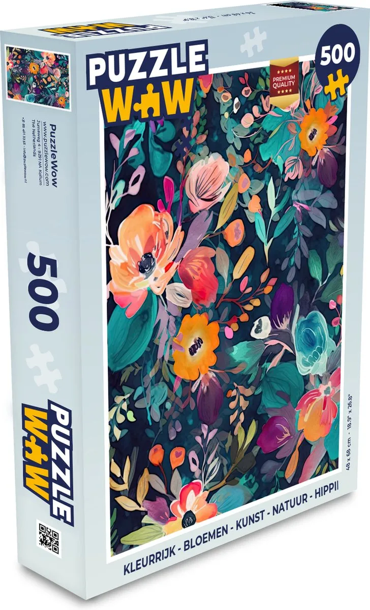 PuzzleWow Bloemen Legpuzzel 500 Stuks - Multicolor