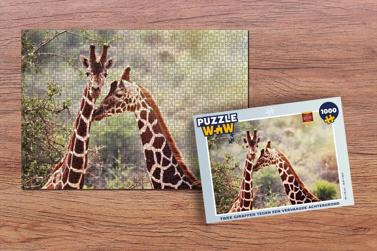 PuzzleWow Legpuzzel Twee Giraffen 1000 Stuks