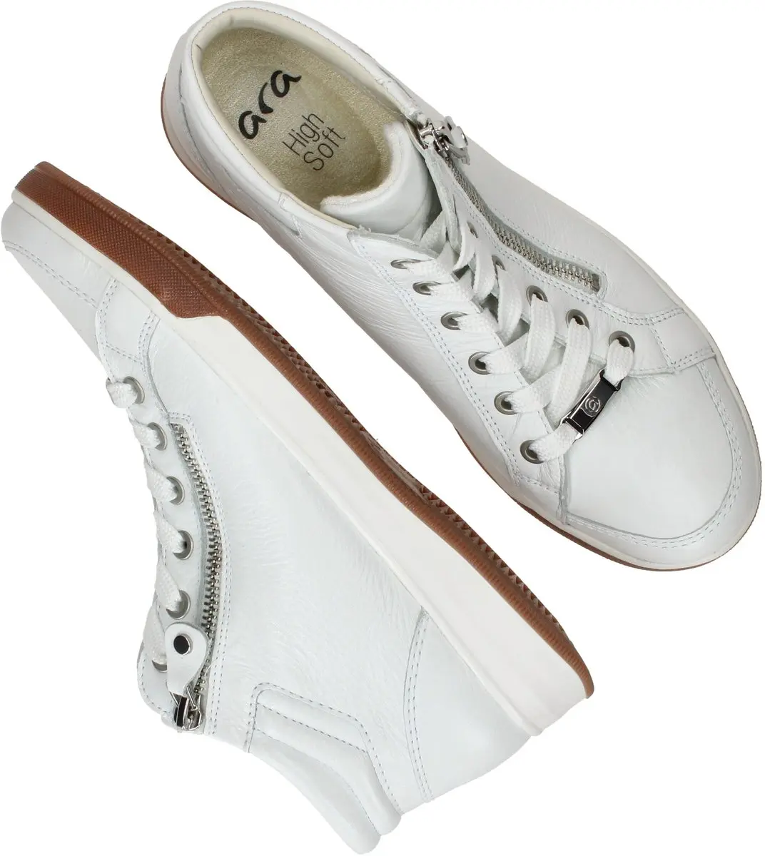 Ara 1244499 OM-ST-HIGH-SOFT Hoge Sneakers - Wit/Beige 38.5