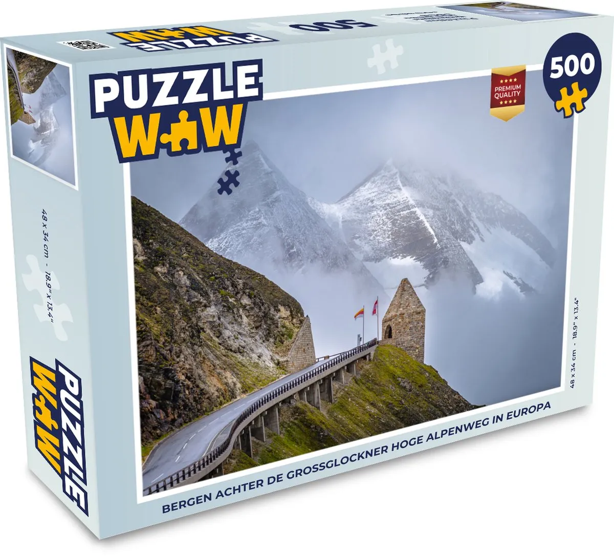 PuzzleWow Bergen achter de Grossglockner Legpuzzel 500 Stuks - Multicolor