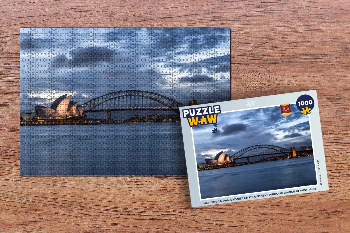 PuzzleWow Legpuzzel Sydney Opera & Harbour Bridge 1000 Stuks - Multicolor