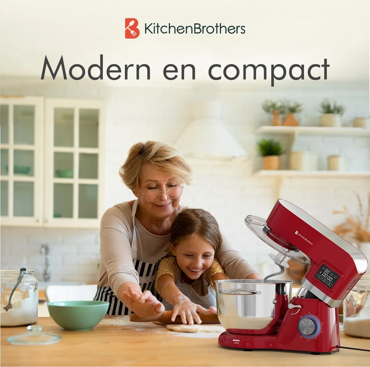 KitchenBrothers Keukenrobot 1400W - Rood