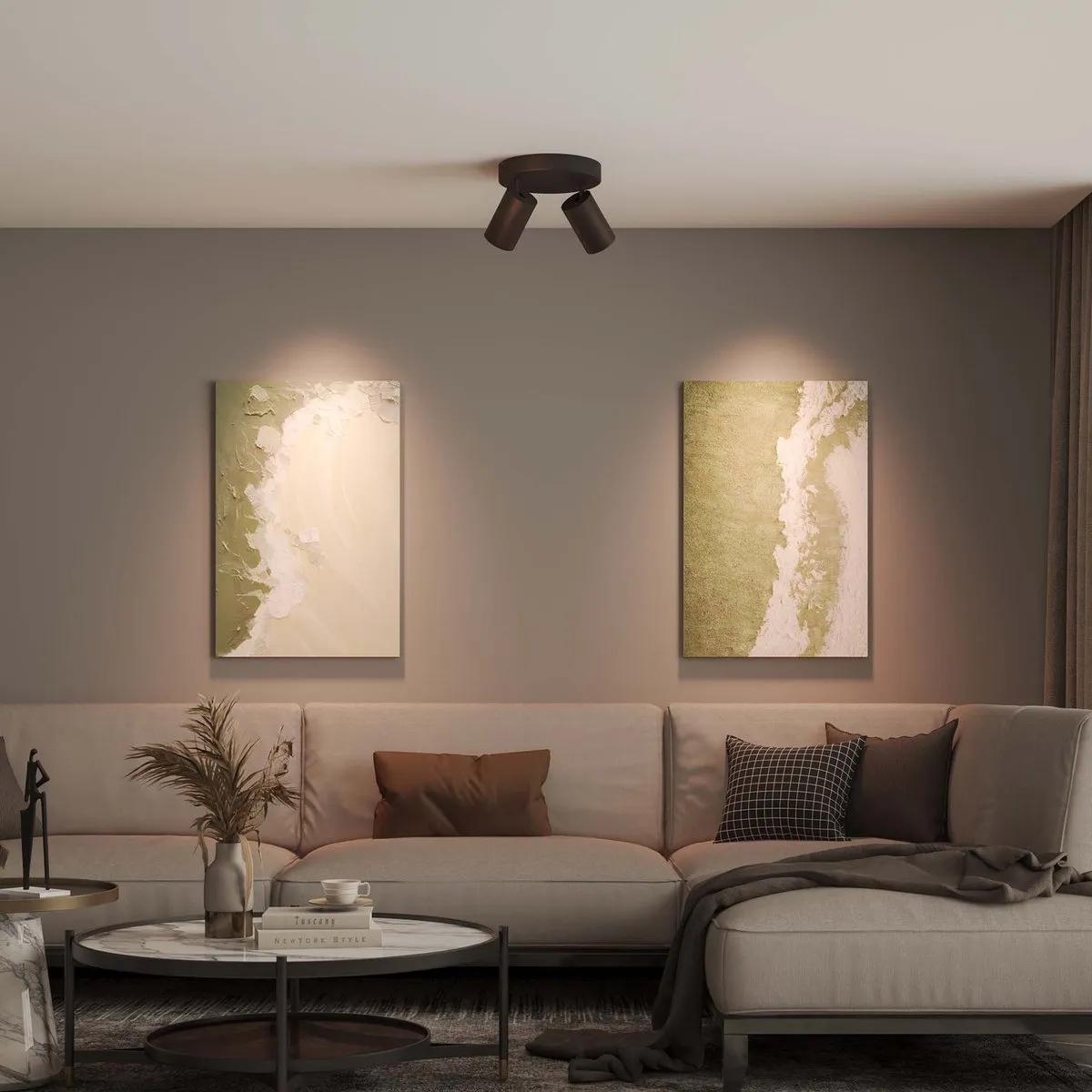LEDVION Plafondspot 2-lichts Zwart 3W 2700K GU10