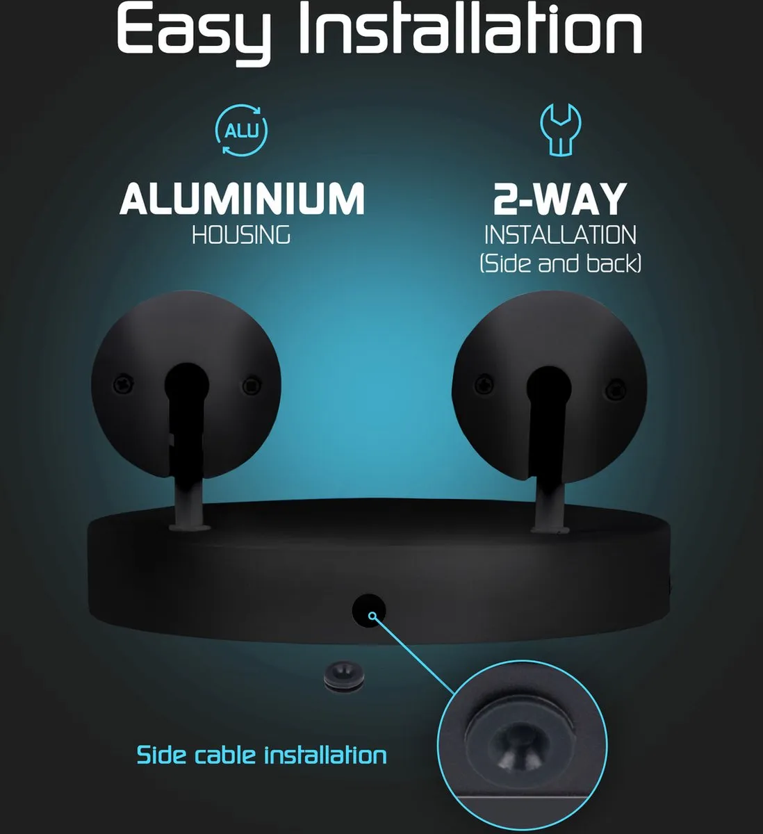 LEDVION Plafondspot 2-lichts Zwart 3W 2700K GU10 - afbeelding 6 van 6