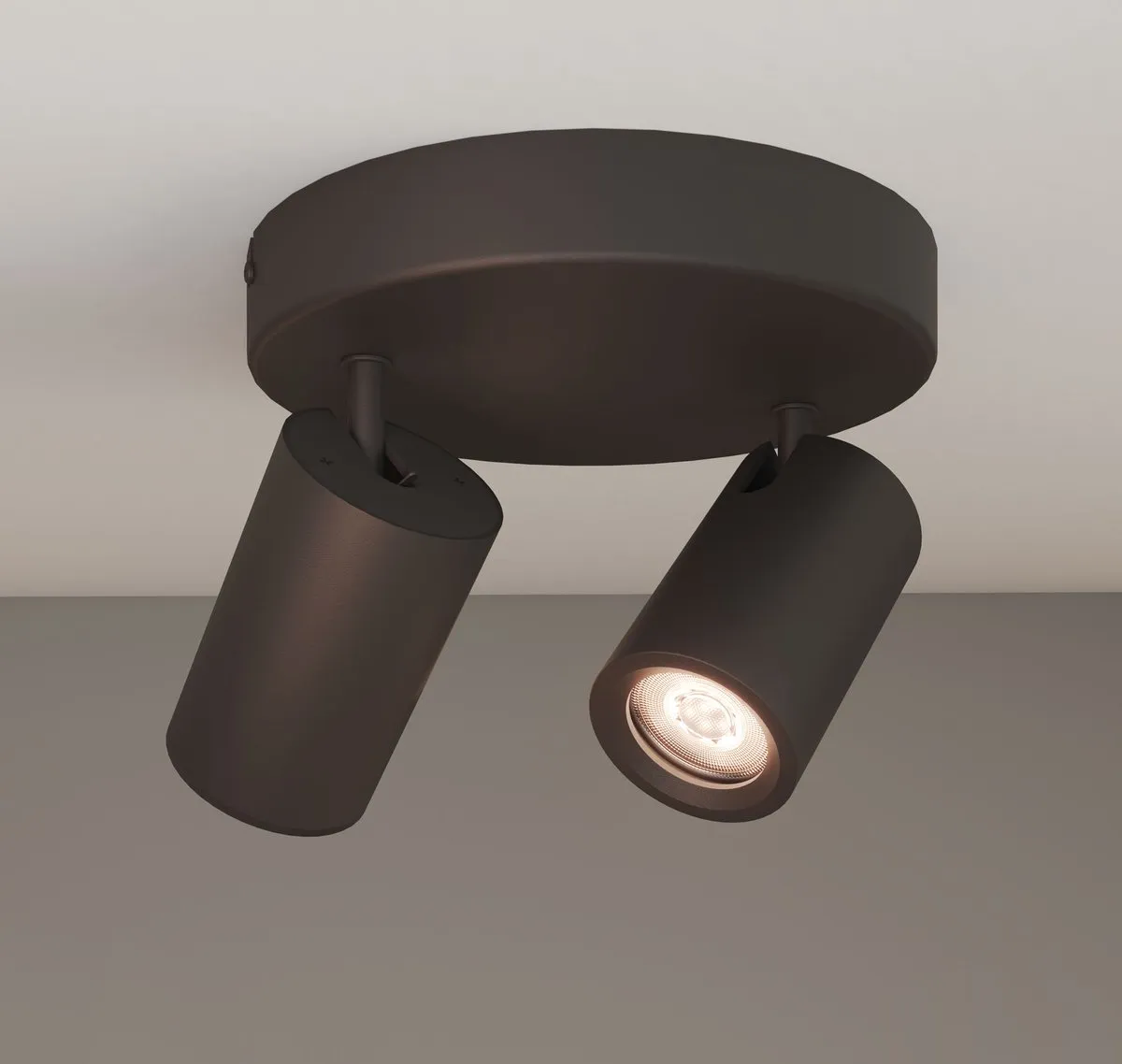 LEDVION Plafondspot 2-lichts Zwart 3W 2700K GU10