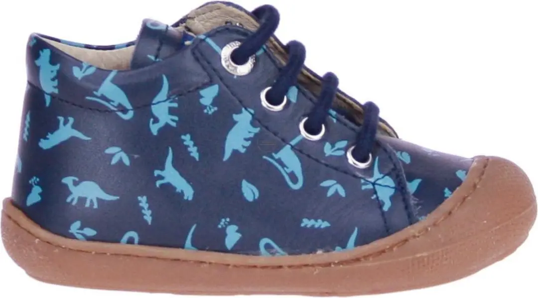 Naturino veter blauwe dino print lederen schoenen Cocoon Navy mt 20