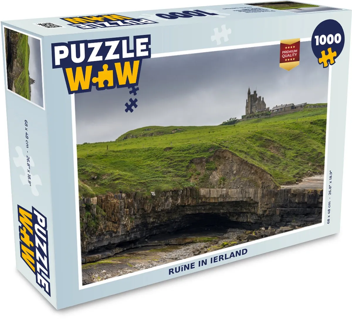 PuzzleWow Legpuzzel Ruïne in Ierland 1000 Stuks - Multicolor
