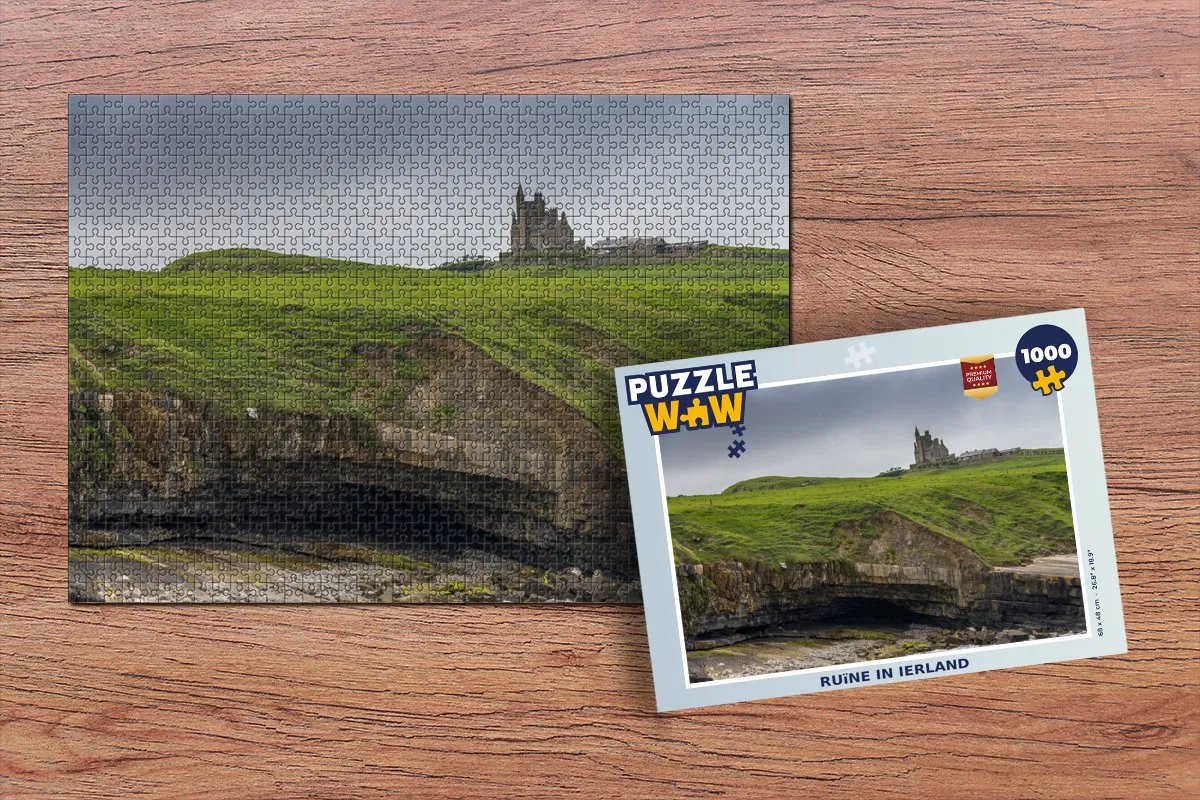 PuzzleWow Legpuzzel Ruïne in Ierland 1000 Stuks - Multicolor