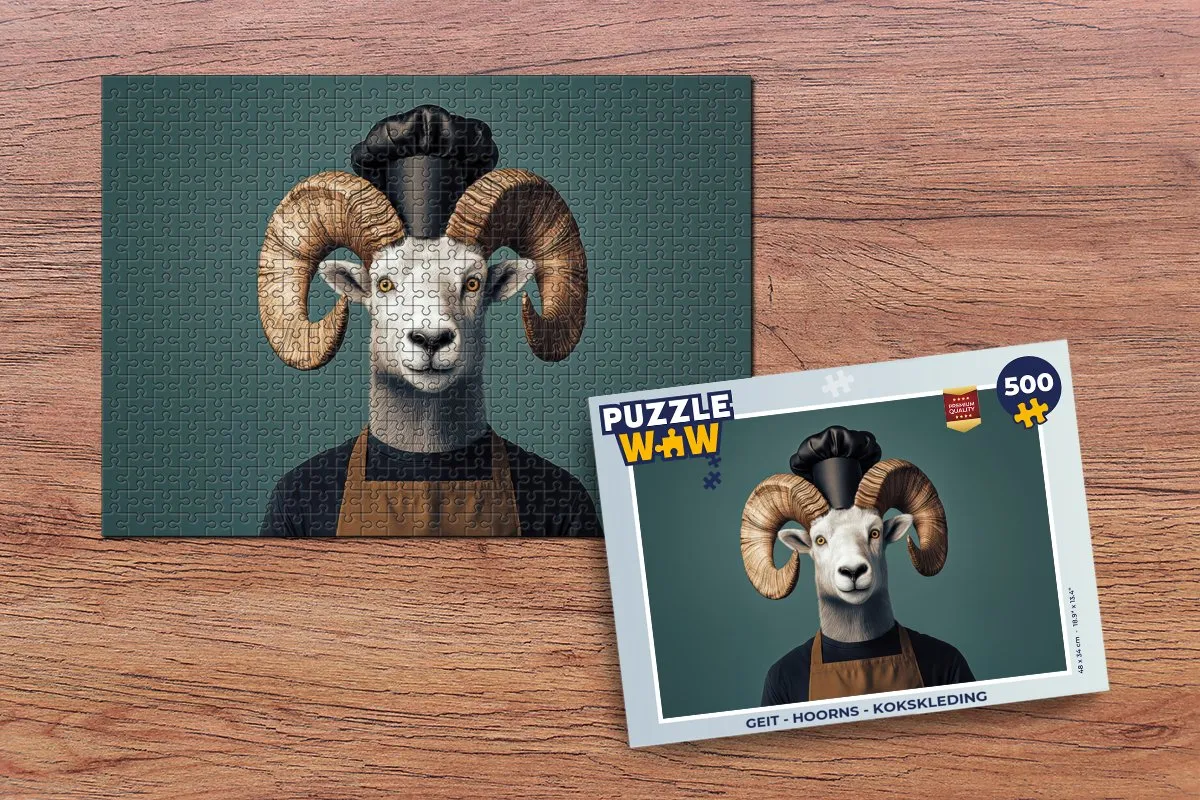 PuzzleWow Geit Kokskleding Legpuzzel 500 Stuks - MPN 8721169401287