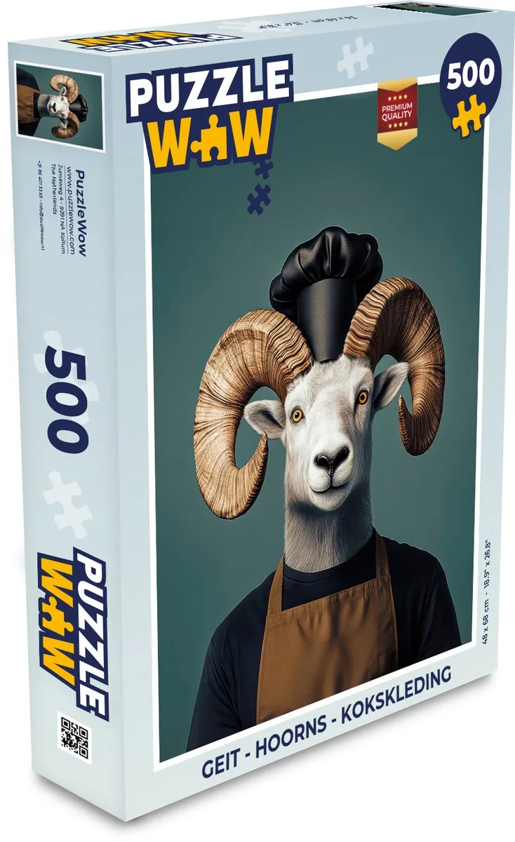 PuzzleWow Geit Kokskleding Legpuzzel 500 Stuks - MPN 8721169401287