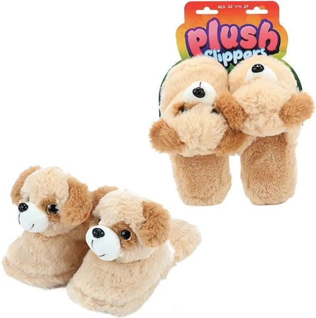 Toi-Toys Pluche Kinderpantoffels Hond Maat 25-27 - Beige - afbeelding 6 van 6