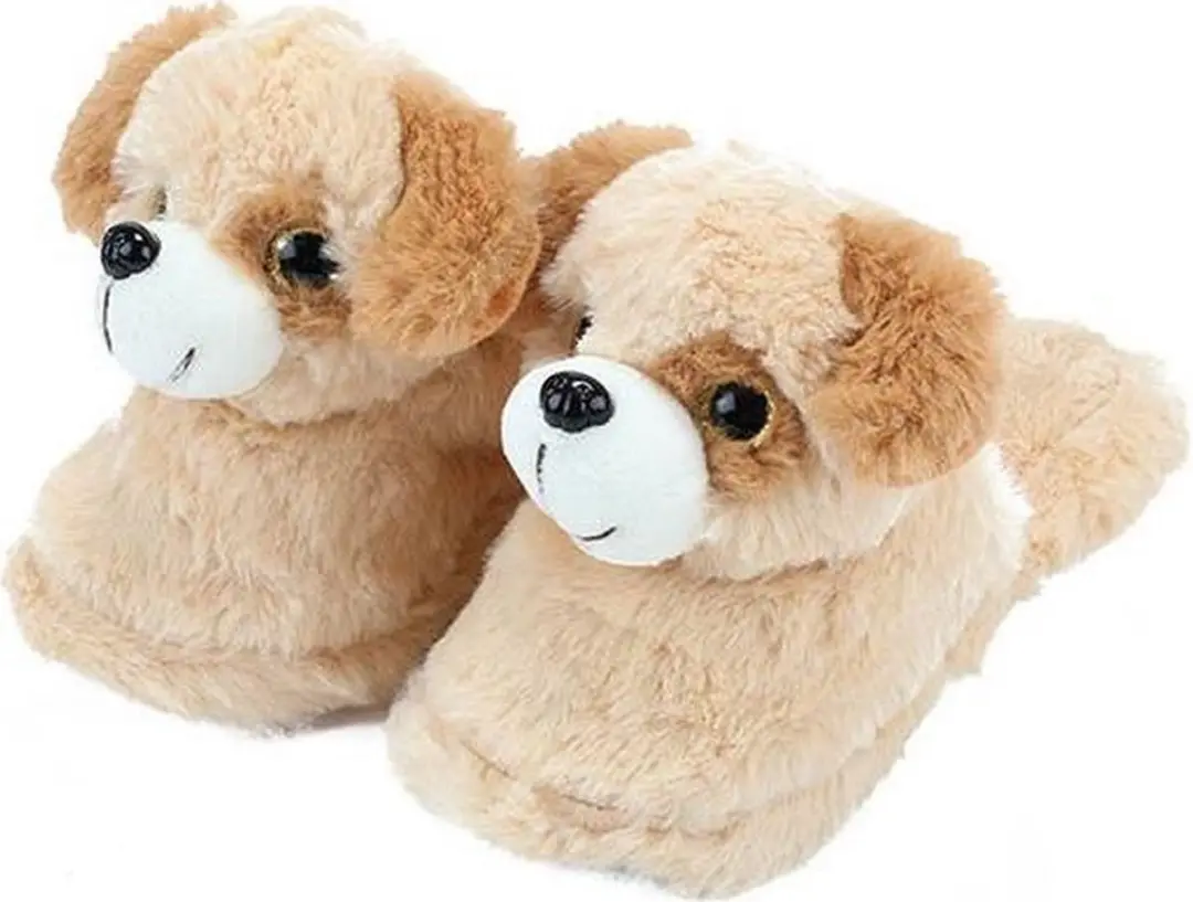 Toi-Toys Pluche Kinderpantoffels Hond Maat 25-27 - Beige - afbeelding 3 van 6